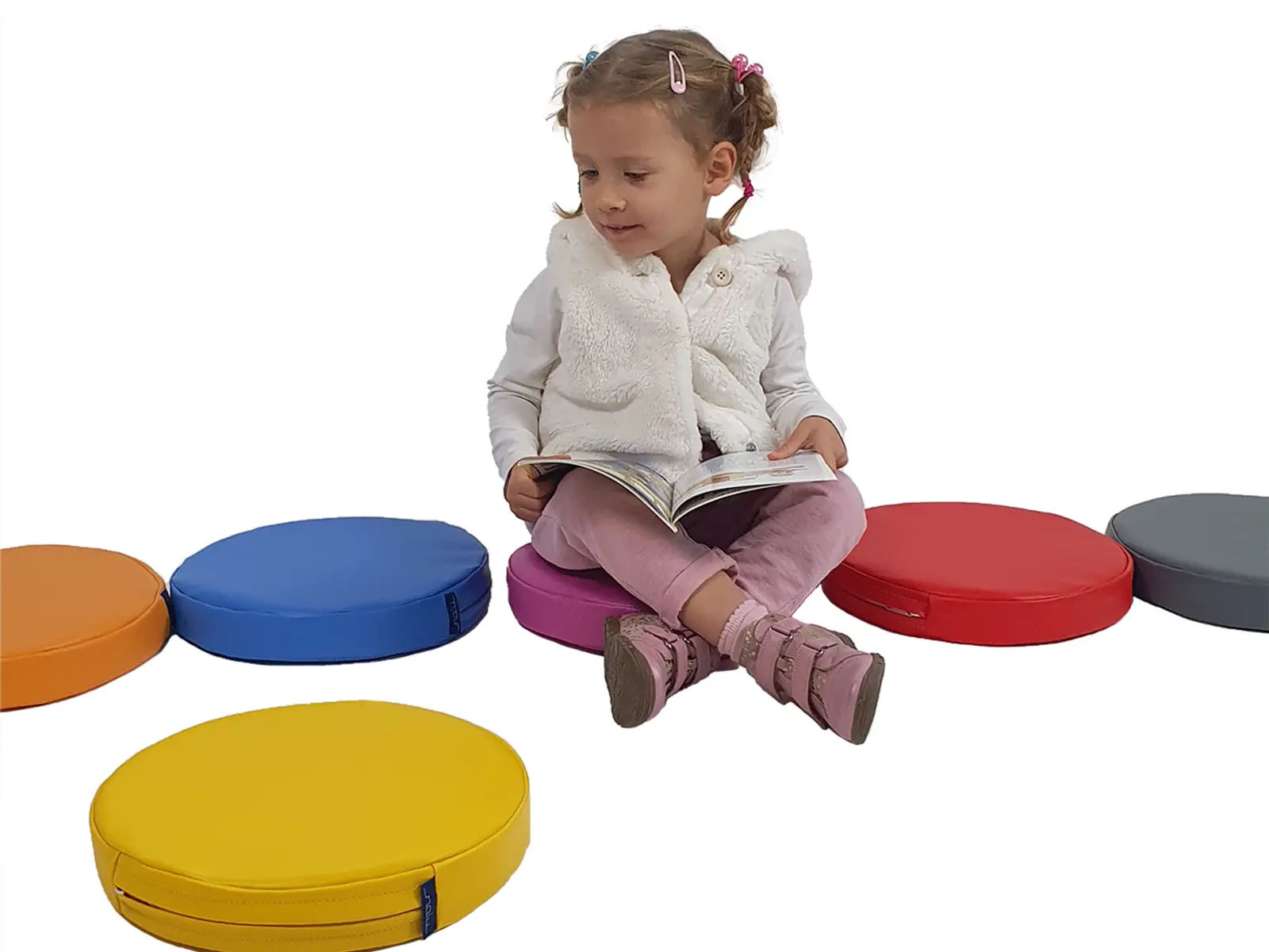 Set of Foam Seating Cushions - Round Cushions 30x5cm - 10 pcs.