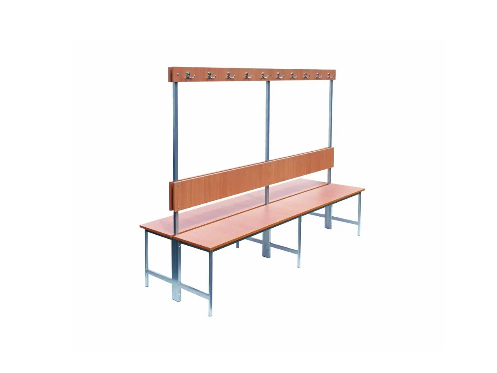 Ławka z wieszakami podwójna - płyta laminowana - 100 cm