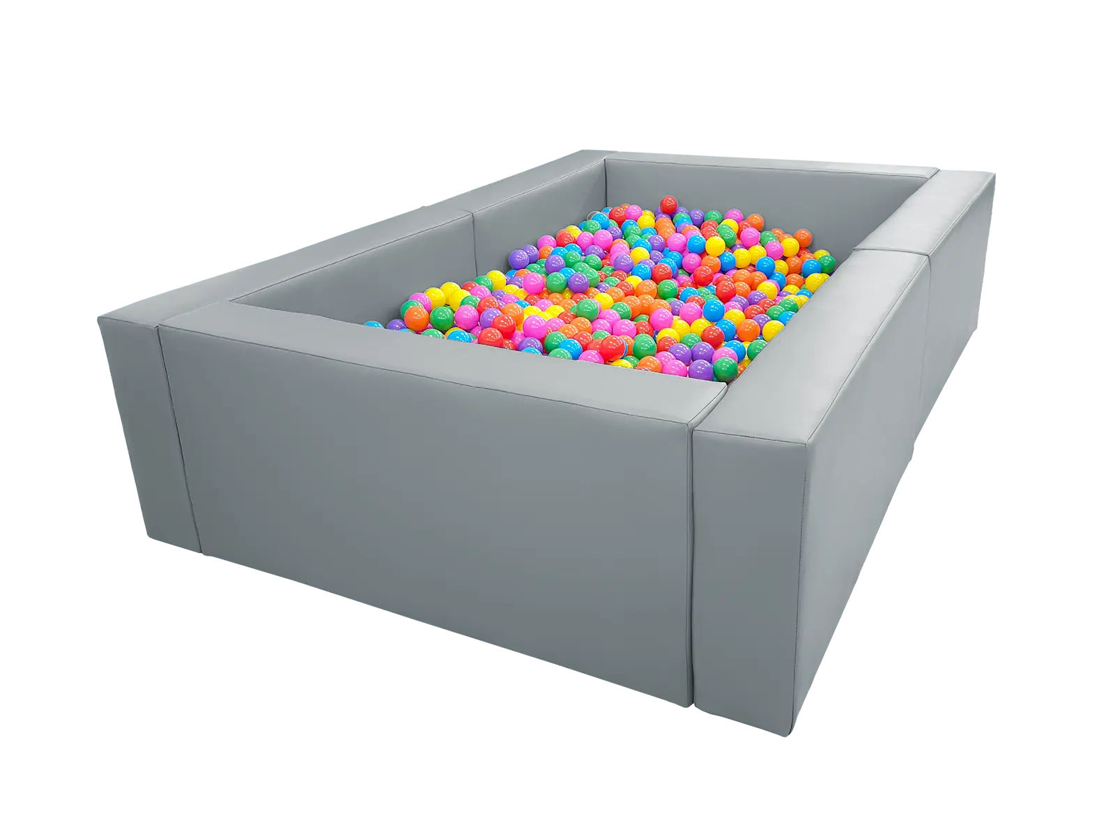 Wooden Frame Ball Pit  – 3 × 3 m, Height: 60 cm – Eco-Leather, incl. balls
