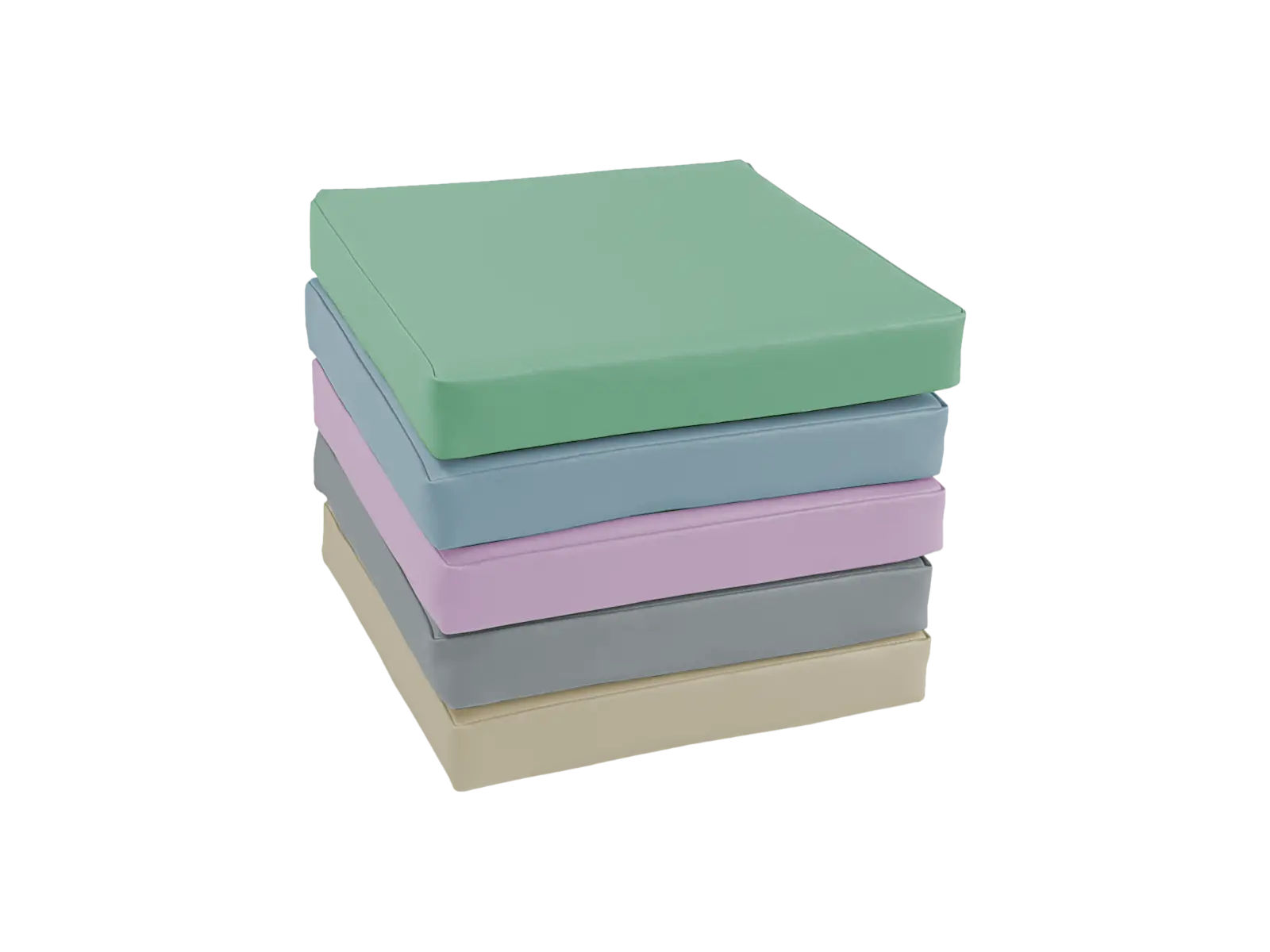 Set of Foam Seating Cushions - Square Pastel Cushions 35x35x5cm - 5 pcs.