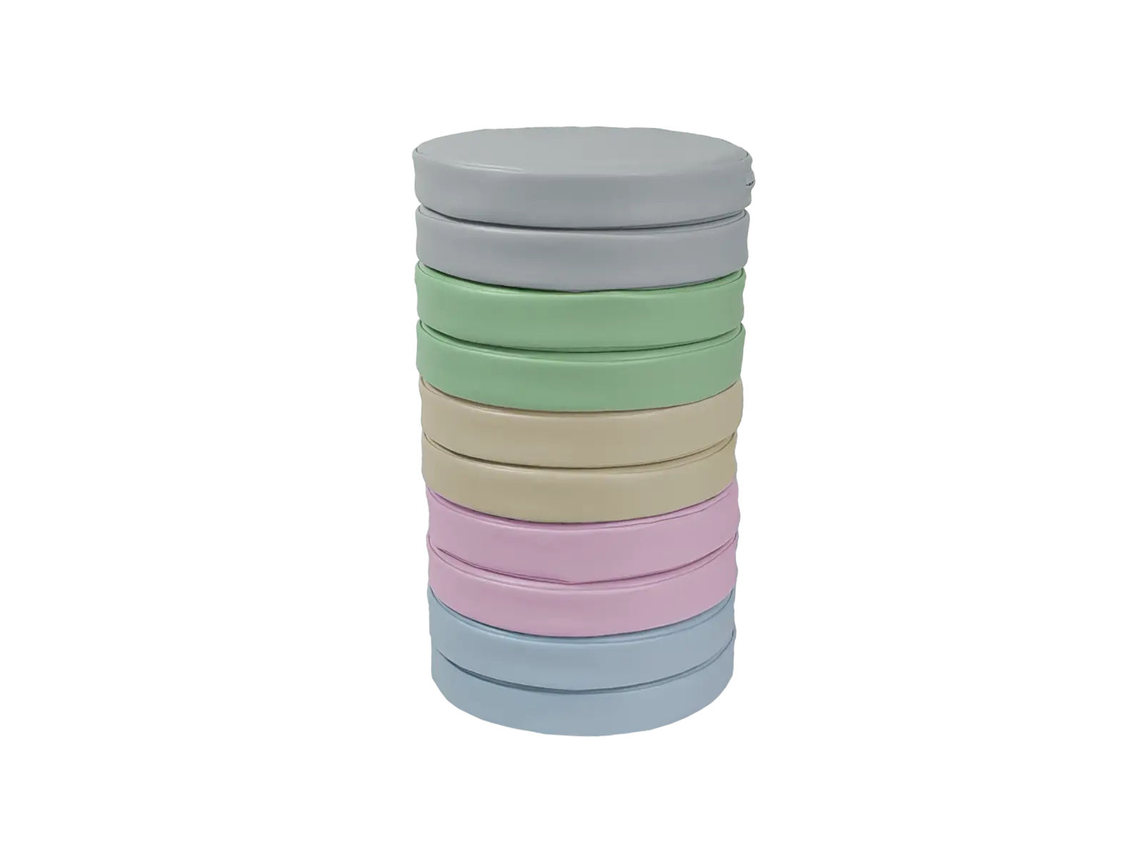 Set of Foam Seating Cushions - Round Pastel Cushions 30x5cm - 10 pcs.